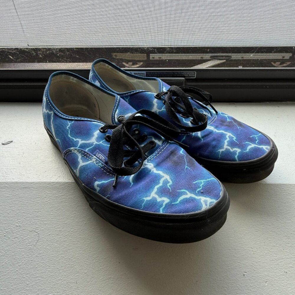 Vans Blue Lightning Bolt Lace-Up Shoes - US Men's 11